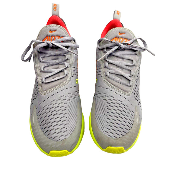 Nike Air Max 270 Grey Volt Orange Mens SZ 10.5 Neon Lime Swish main image 12